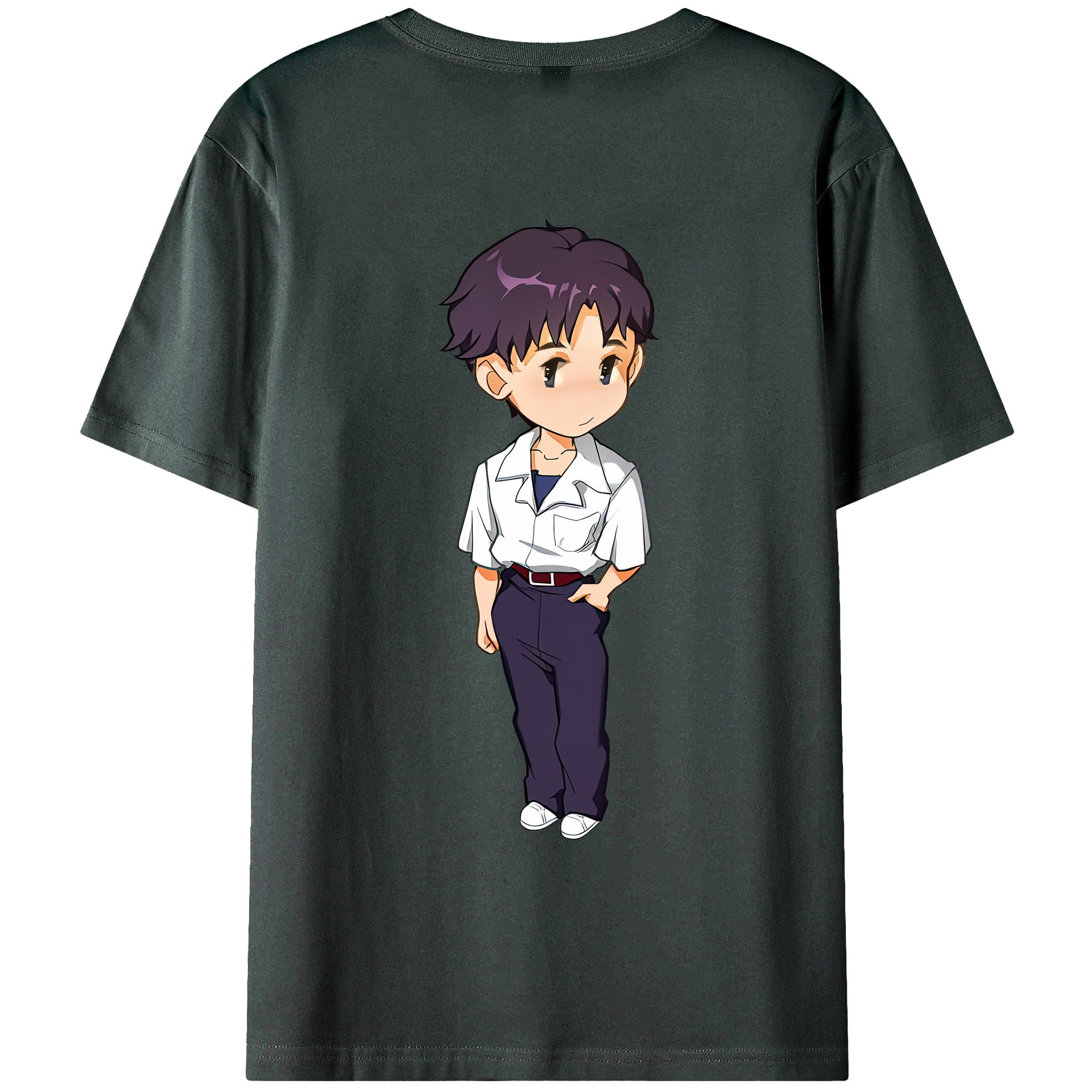 （画像用） EVA 新世紀エヴァンゲリオン 綿100％ メンズ半袖Tシャツ（バックプリント） 通気性